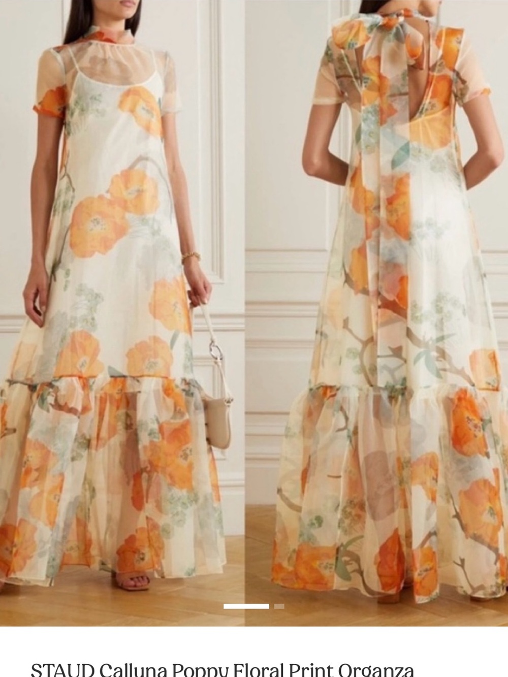 STAUD Calluna Poppy Floral Print Organza